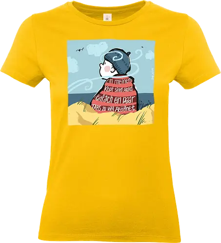 In meinem Kopf... - Ringelpullisprüche, Ringeldinger, streifenweise, Spruch, Weisheit, Motivation, Ringelpulli, SprücheShirt, Cartoon Illustration, Chill, Stress, Auszeit, Statement, Handgezeichnet, Humor, Selbstironie, Streifenpulli, Spruchshirt, deutsch - Standard T-Shirt (Frauen)