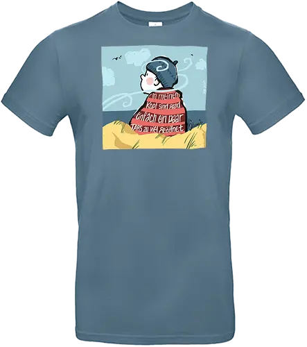 In meinem Kopf... - Ringelpullisprüche, Ringeldinger, streifenweise, Spruch, Weisheit, Motivation, Ringelpulli, SprücheShirt, Cartoon Illustration, Chill, Stress, Auszeit, Statement, Handgezeichnet, Humor, Selbstironie, Streifenpulli, Spruchshirt, deutsch - Standard T-Shirt