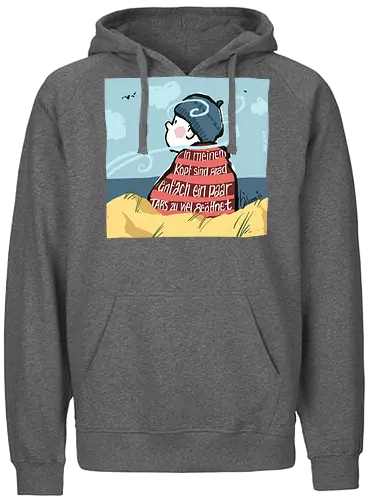 In meinem Kopf... - Ringelpullisprüche, Ringeldinger, streifenweise, Spruch, Weisheit, Motivation, Ringelpulli, SprücheShirt, Cartoon Illustration, Chill, Stress, Auszeit, Statement, Handgezeichnet, Humor, Selbstironie, Streifenpulli, Spruchshirt, deutsch - Fairtrade Hoodie