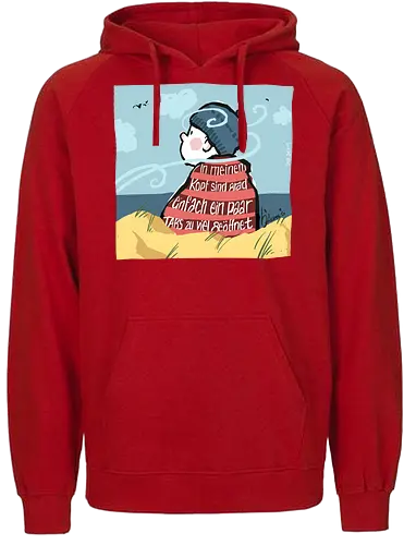 In meinem Kopf... - Ringelpullisprüche, Ringeldinger, streifenweise, Spruch, Weisheit, Motivation, Ringelpulli, SprücheShirt, Cartoon Illustration, Chill, Stress, Auszeit, Statement, Handgezeichnet, Humor, Selbstironie, Streifenpulli, Spruchshirt, deutsch - Fairtrade Hoodie