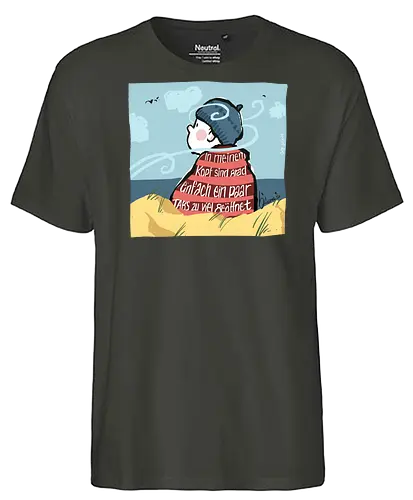 In meinem Kopf... - Ringelpullisprüche, Ringeldinger, streifenweise, Spruch, Weisheit, Motivation, Ringelpulli, SprücheShirt, Cartoon Illustration, Chill, Stress, Auszeit, Statement, Handgezeichnet, Humor, Selbstironie, Streifenpulli, Spruchshirt, deutsch - Fairtrade T-Shirt