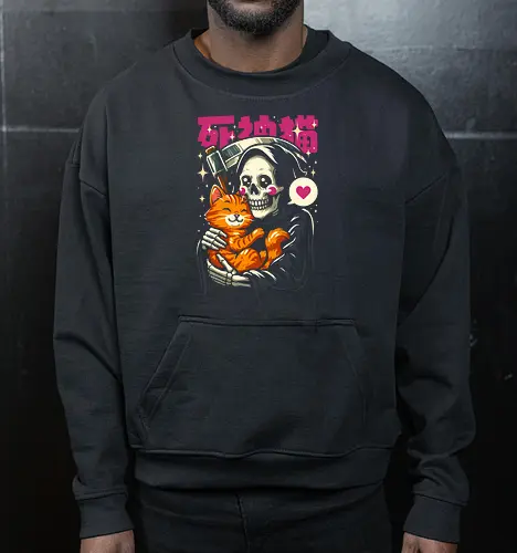 Grim Reaper Loves Cute Cat