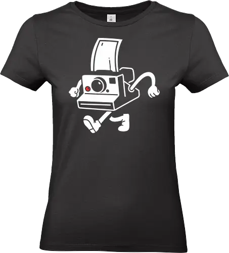 The Running Photography - vintage camera, Photography, instant camera, retro, photography, whimsical, illustration, running camera, graphic design, fun art - Standard T-Shirt (Frauen)
