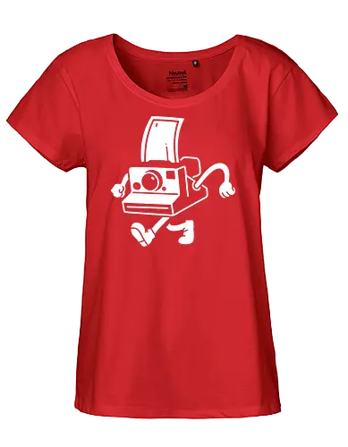 The Running Photography - vintage camera, Photography, instant camera, retro, photography, whimsical, illustration, running camera, graphic design, fun art - Fairtrade Girl Shirt