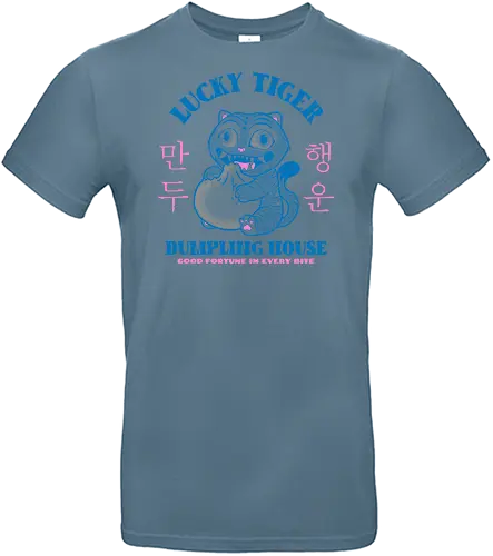 Lucky Tiger Dumpling House - cat, anime, derp, dumpling, food, foodie, funny, korean, kpop, lucky, mashup, parody, retro, tiger, vintage - Standard T-Shirt