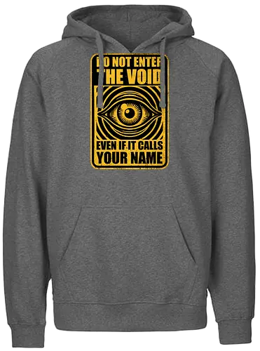 Horror Signs Call Void - scary, cool, awesome, horror, horror stories, creepy, horror movies, books, spooky season, Halloween, creepypastas, shadow creature, shadow figure, demon, spirit, shadow person, dead, ghost, sign, eye, eyeball, void, calling - Fairtrade Hoodie