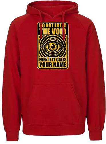 Horror Signs Call Void - scary, cool, awesome, horror, horror stories, creepy, horror movies, books, spooky season, Halloween, creepypastas, shadow creature, shadow figure, demon, spirit, shadow person, dead, ghost, sign, eye, eyeball, void, calling - Fairtrade Hoodie