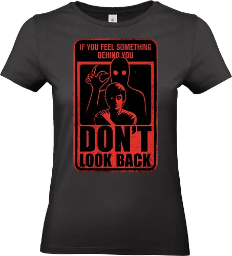 Horror Signs Creature Following - scary, cool, awesome, horror, horror stories, creepy, horror movies, books, spooky season, Halloween, creepypastas, shadow creature, shadow figure, smile, demon, spirit, shadow person, dead, ghost, sign, follow - Standard T-Shirt (Frauen)