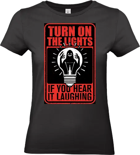 Horror Signs Darkness Creatures - scary, cool, awesome, horror, horror stories, creepy, horror movies, books, spooky season, Halloween, creepypastas, shadow creature, shadow figure, smile, demon, spirit, shadow person, dead, ghost, sign, follow, light, dark, darkness, laugh, laughing - Standard T-Shirt (Frauen)