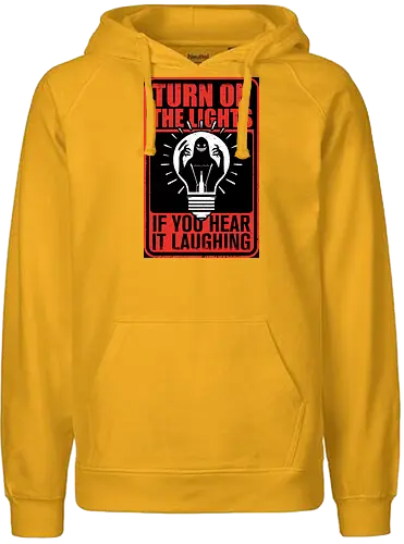 Horror Signs Darkness Creatures - scary, cool, awesome, horror, horror stories, creepy, horror movies, books, spooky season, Halloween, creepypastas, shadow creature, shadow figure, smile, demon, spirit, shadow person, dead, ghost, sign, follow, light, dark, darkness, laugh, laughing - Fairtrade Hoodie