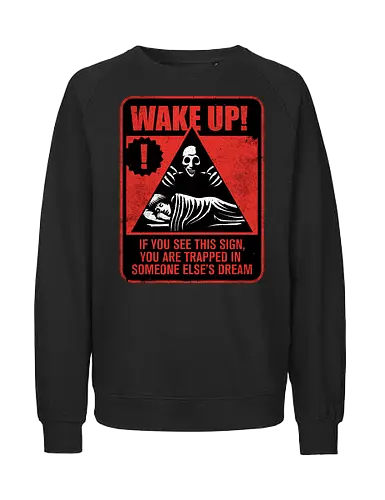 Horror Signs Dream Creatures - scary, cool, shadow creature, shadow figure, smile, awesome, horror, horror stories, creepy, horror movies, books, spooky season, Halloween, creepypastas, demon, spirit, shadow person, dead, ghost, dream, dreaming, dreamwalker, dream land, dark, Darkness - Fairtrade Sweatshirt