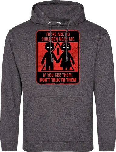 Horror Signs Shadow Children - scary, cool, awesome, horror, horror stories, creepy, horror movies, books, spooky season, Halloween, creepypastas, shadow creature, shadow figure, smile, demon, spirit, shadow person, dead, ghost, children, sign - Standard Hoodie