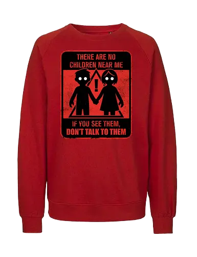 Horror Signs Shadow Children - scary, cool, awesome, horror, horror stories, creepy, horror movies, books, spooky season, Halloween, creepypastas, shadow creature, shadow figure, smile, demon, spirit, shadow person, dead, ghost, children, sign - Fairtrade Sweatshirt