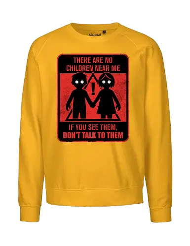 Horror Signs Shadow Children - scary, cool, awesome, horror, horror stories, creepy, horror movies, books, spooky season, Halloween, creepypastas, shadow creature, shadow figure, smile, demon, spirit, shadow person, dead, ghost, children, sign - Fairtrade Sweatshirt