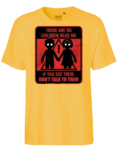 Horror Signs Shadow Children - scary, cool, awesome, horror, horror stories, creepy, horror movies, books, spooky season, Halloween, creepypastas, shadow creature, shadow figure, smile, demon, spirit, shadow person, dead, ghost, children, sign - Fairtrade T-Shirt