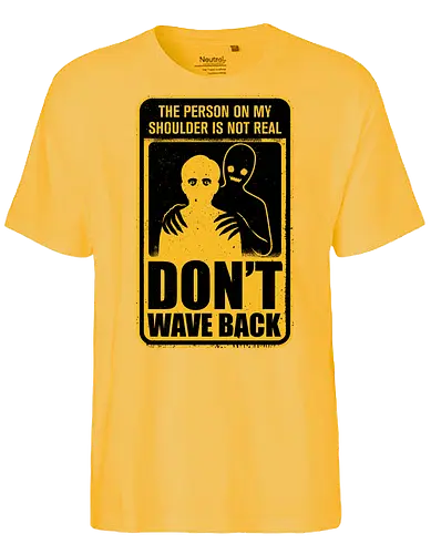Horror Signs Shadow Creatures - scary, cool, awesome, horror, horror stories, creepy, horror movies, books, spooky season, Halloween, creepypastas, shadow creature, shadow figure, smile, demon, spirit, shadow person, dead, ghost, wave, sign - Fairtrade T-Shirt