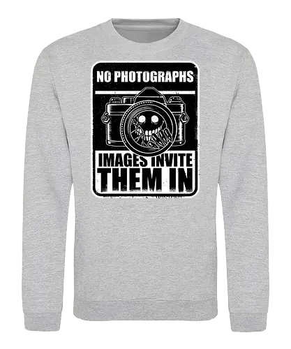 Horror Signs Shadow Photography - scary, cool, awesome, horror, sign, horror stories, creepy, horror movies, books, spooky season, Halloween, creepypastas, shadow creature, shadow figure, smile, demon, spirit, shadow person, dead, ghost, photo, photography - Sweatshirt