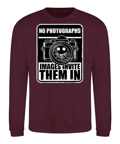 Horror Signs Shadow Photography - scary, cool, awesome, horror, sign, horror stories, creepy, horror movies, books, spooky season, Halloween, creepypastas, shadow creature, shadow figure, smile, demon, spirit, shadow person, dead, ghost, photo, photography - Sweatshirt