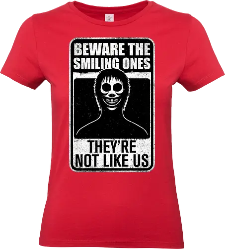 Horror Signs Smiling Creatures - scary, cool, awesome, horror, horror stories, creepy, horror movies, books, spooky season, Halloween, creepypastas, shadow creature, shadow figure, smile, demon, spirit, shadow person, dead, ghost, friend, friends, sign - Standard T-Shirt (Frauen)