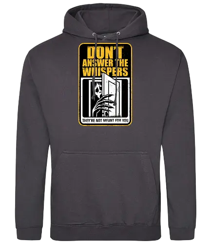 Horror Signs Whisper Darkness - spirit, shadow person, dead, ghost, sign, whisper, whispers, whispering, scary, cool, awesome, horror, horror stories, creepy, horror movies, books, spooky season, Halloween, creepypastas, shadow creature, shadow figure, smile, demon - Standard Hoodie