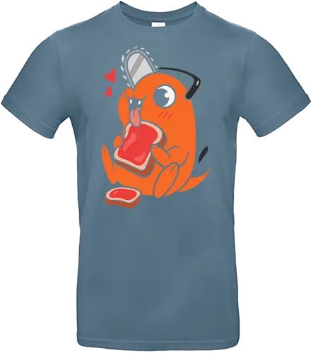  Happy Pochita - Pochita, Chainsaw, anime, manga, cute, kawaii, food, art print, t-shirt design, fan art, Denji, Chainsaw Devil, anime fan gift, retro anime, geek art, Japanese manga - Standard T-Shirt