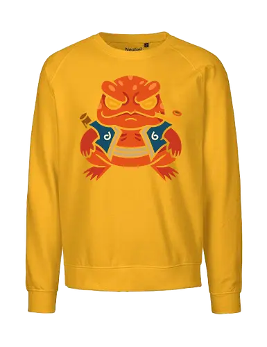  Grumpy Toad Master - Toad, frog, Japanese folklore, grumpy toad, fantasy art, Japanese art, samurai, ninja, ronin, art print, t-shirt design, whimsical, funny, cool art, mystical creature, frog lover, pipe smoker, traditional style - Fairtrade Sweatshirt