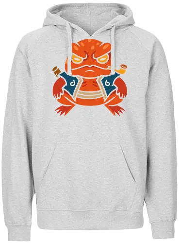  Grumpy Toad Master - Toad, frog, Japanese folklore, grumpy toad, fantasy art, Japanese art, samurai, ninja, ronin, art print, t-shirt design, whimsical, funny, cool art, mystical creature, frog lover, pipe smoker, traditional style - Fairtrade Hoodie