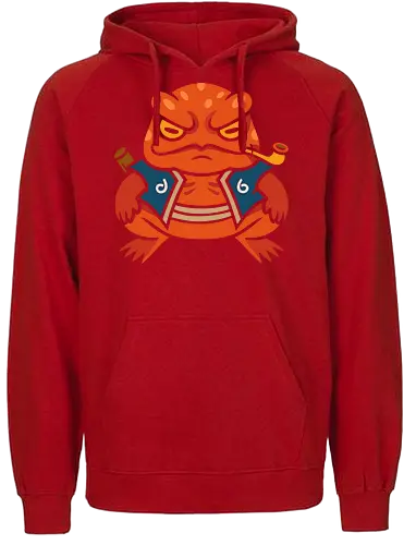  Grumpy Toad Master - Toad, frog, Japanese folklore, grumpy toad, fantasy art, Japanese art, samurai, ninja, ronin, art print, t-shirt design, whimsical, funny, cool art, mystical creature, frog lover, pipe smoker, traditional style - Fairtrade Hoodie