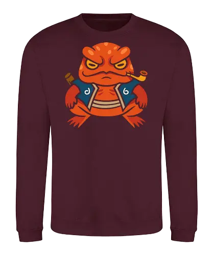  Grumpy Toad Master - Toad, frog, Japanese folklore, grumpy toad, fantasy art, Japanese art, samurai, ninja, ronin, art print, t-shirt design, whimsical, funny, cool art, mystical creature, frog lover, pipe smoker, traditional style - Sweatshirt