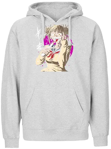 Yandere Delight - Himiko Toga, Academia, MHA, anime, manga, villain, fan art, art print, t-shirt design, League of Villains, BNHA, yandere, creepy cute, Deku, Japanese anime, geek art - Fairtrade Hoodie