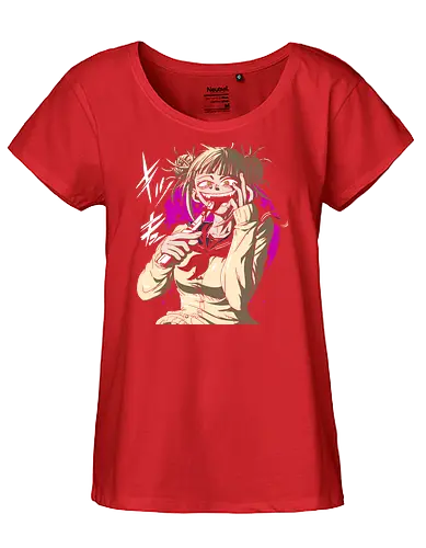 Yandere Delight - Himiko Toga, Academia, MHA, anime, manga, villain, fan art, art print, t-shirt design, League of Villains, BNHA, yandere, creepy cute, Deku, Japanese anime, geek art - Fairtrade Girl Shirt