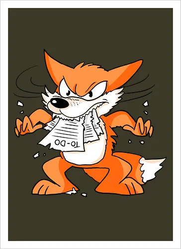 Rage Fox - Fuchs, Rage, To-Do-Liste, Wut - Kunstdruck