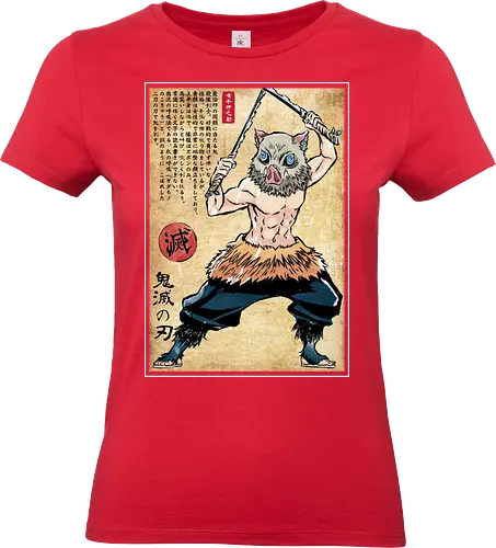 Beast breathing woodblock - inosuke, netzuko, tanjiro, anime, manga, japan, japanese art, Slayer - Standard T-Shirt (Frauen)
