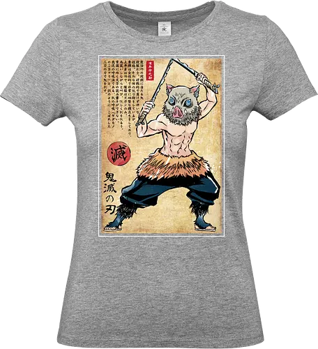 Beast breathing woodblock - inosuke, netzuko, tanjiro, anime, manga, japan, japanese art, Slayer - Standard T-Shirt (Frauen)