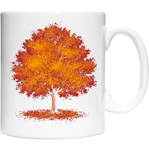 Impressionist autumn - nature, tree, leaves, forest, orange, seasons, autumn, halloween - Keramiktasse