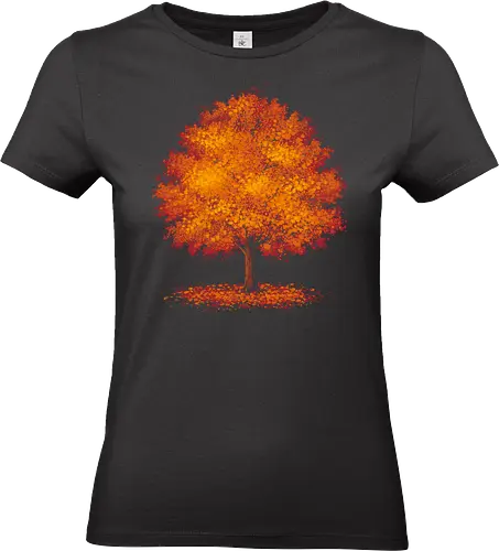 Impressionist autumn - nature, tree, leaves, forest, orange, seasons, autumn, halloween - Standard T-Shirt (Frauen)