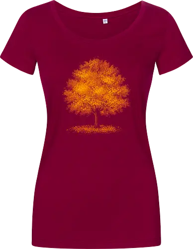 Impressionist autumn - nature, tree, leaves, forest, orange, seasons, autumn, halloween - Damen T-Shirt