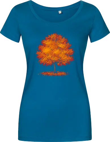 Impressionist autumn - nature, tree, leaves, forest, orange, seasons, autumn, halloween - Damen T-Shirt