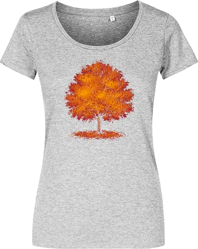 Impressionist autumn - nature, tree, leaves, forest, orange, seasons, autumn, halloween - Damen T-Shirt