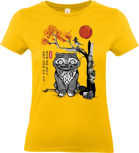 The tiger and the magpie sumi e - anime, manga, japan, japanese art, sumi e, k pop, otaku, cat, bird, sakura - Standard T-Shirt (Frauen)