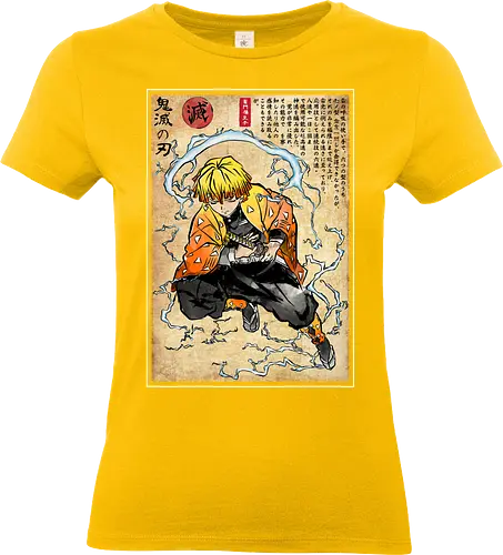 Thunder breathing woodblock - anime, manga, japan, japanese art, Slayer, netzuko, inosuke, tanjiro, zenitsu - Standard T-Shirt (Frauen)