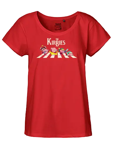 The Kirbies - Pink, games, old games, abbey road, parody, Puyo, beatles, sword - Fairtrade Girl Shirt