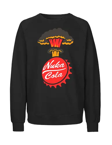 Nuka-Cola Fallout - Nuka-Cola, Fallout, video game, nuclear, apocalypse  gaming, retro-futuristic, mushroom cloud, bottle cap, wasteland  Bethesda, vault dweller, pip-boy, fan art, pop culture  geek, nerd, gamer, sci-fi, war never changes - Fairtrade Sweatshirt