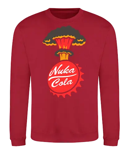 Nuka-Cola Fallout - Nuka-Cola, Fallout, video game, nuclear, apocalypse  gaming, retro-futuristic, mushroom cloud, bottle cap, wasteland  Bethesda, vault dweller, pip-boy, fan art, pop culture  geek, nerd, gamer, sci-fi, war never changes - Sweatshirt