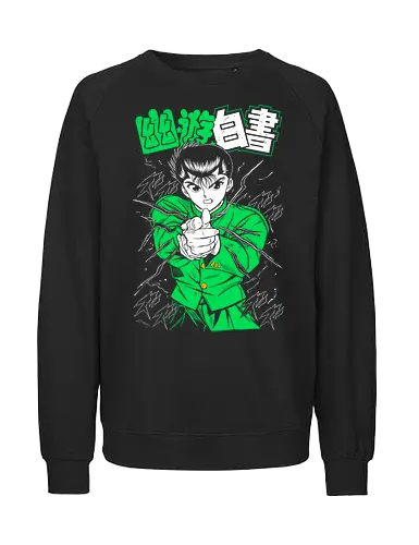 Yusuke Urameshi - Yu Yu Hakusho - Kawaii, Anime, Manga, Tokyo, Angry, Japanese Art, Aesthetic, Manga Style, Zylixzen, Aggressive, Gamer, Otaku, Gift, Cool - Fairtrade Sweatshirt
