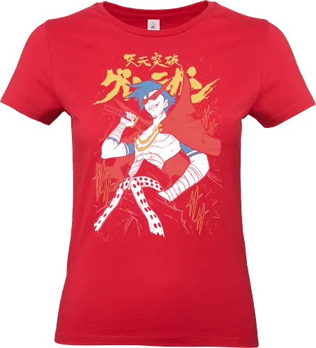 Kamina - Tengen Toppa Gurren Lagann - Kawaii, Anime, Manga, Tokyo, Angry, Japanese Art, Aesthetic, Manga Style, Zylixzen, Aggressive, Gamer, Otaku, Gift, Cool - Standard T-Shirt (Frauen)