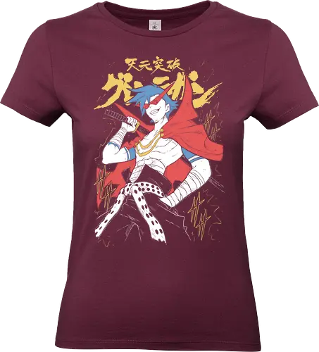 Kamina - Tengen Toppa Gurren Lagann - Kawaii, Anime, Manga, Tokyo, Angry, Japanese Art, Aesthetic, Manga Style, Zylixzen, Aggressive, Gamer, Otaku, Gift, Cool - Standard T-Shirt (Frauen)