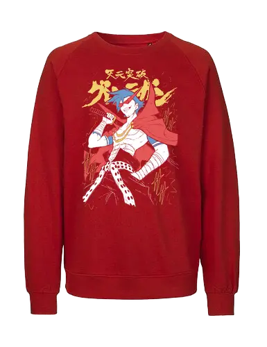 Kamina - Tengen Toppa Gurren Lagann - Kawaii, Anime, Manga, Tokyo, Angry, Japanese Art, Aesthetic, Manga Style, Zylixzen, Aggressive, Gamer, Otaku, Gift, Cool - Fairtrade Sweatshirt