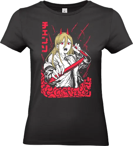 Power man - Chainsaw - Kawaii, Anime, Manga, Tokyo, Angry, Japanese Art, Aesthetic, Manga Style, Zylixzen, Aggressive, Gamer, Otaku, Gift, Cool, Horror - Standard T-Shirt (Frauen)