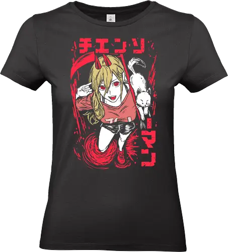 Power man - Chainsaw - Kawaii, Anime, Manga, Tokyo, Angry, Japanese Art, Aesthetic, Manga Style, Zylixzen, Aggressive, Gamer, Otaku, Gift, Cool, Horror - Standard T-Shirt (Frauen)